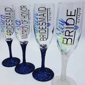 Custom champagne glasses- copas- quinceañera